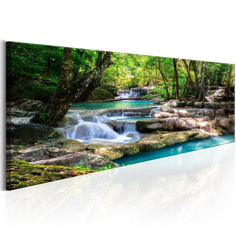 Penton Landscape Canvas Print - Forest Waterfall, 16" H x 47" W x 0.7" D
