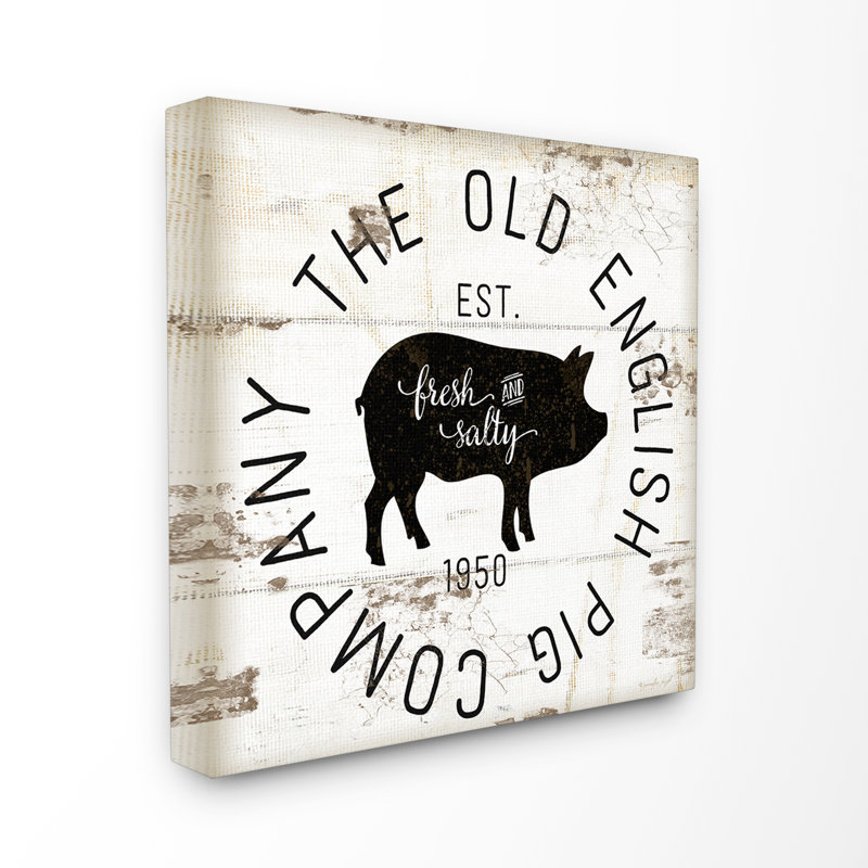 « old english porc co rétro sign », art mural, H 17 po x l 17 po x P 1,5 po, Toile tendue