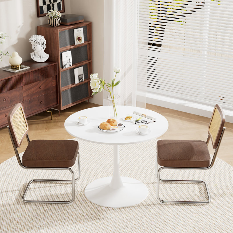 Ensemble de tables rondes élégantes pour 2 à 4 personnes, 3, Blanc, Café
