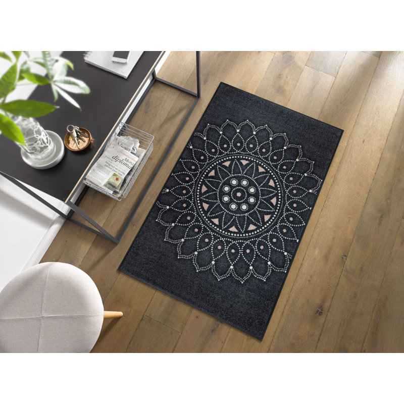 Purnima Non-Slip Floral Doormat, Rectangular 75 x 120cm