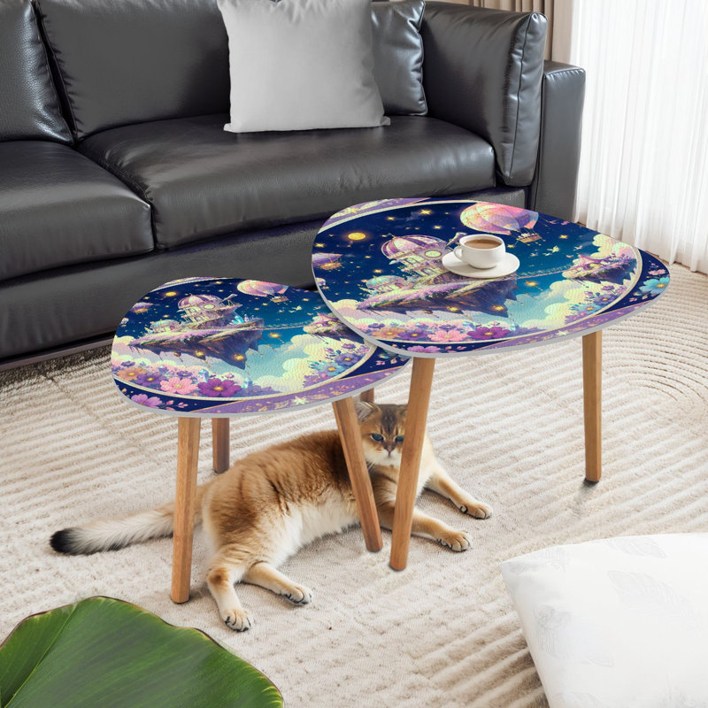 Ensemble de 2 tables basses gigognes Triangle