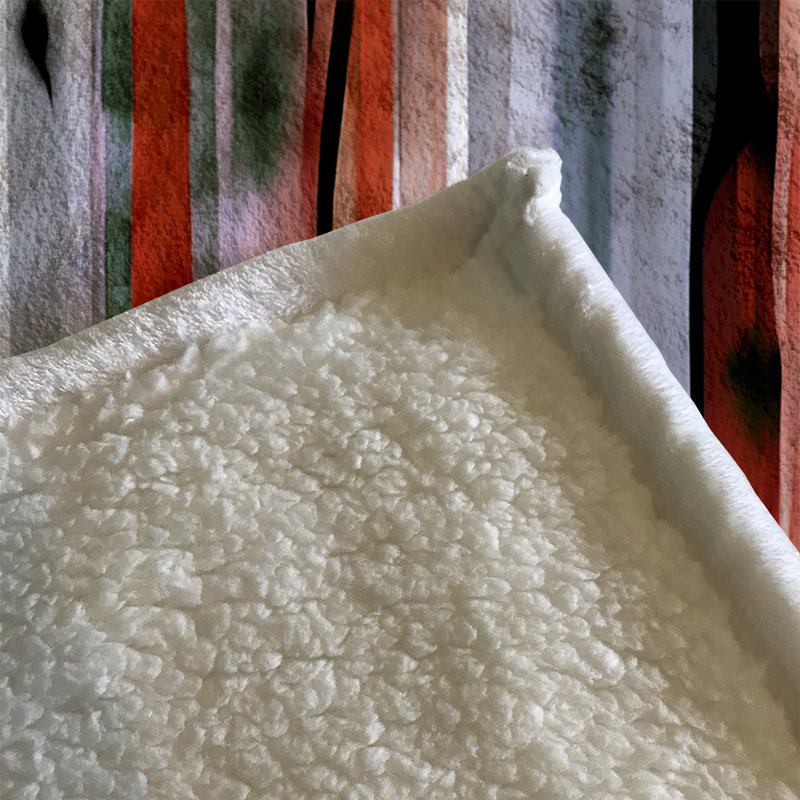 Throw Blanket, 68" W x 80" L, Striped/Abstract, Gray/Red
