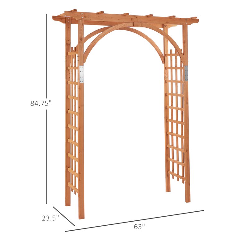 Outsunny Wooden Garden Arch Outdoor Walkway Arbour For Decorative ...