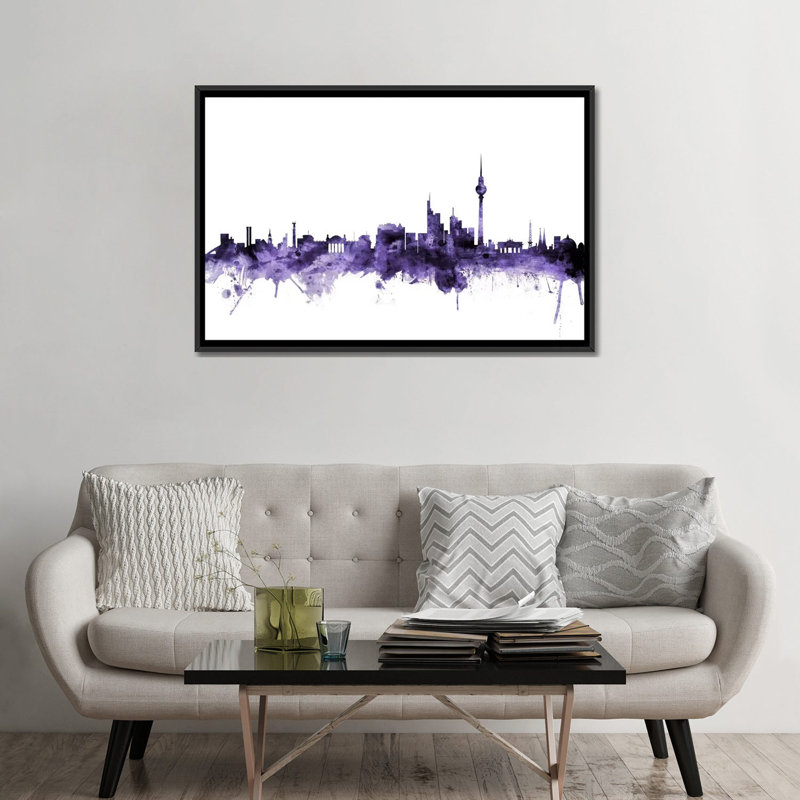 "Berlin, Allemagne" par Michael Tompsett, impression sur toile, H 32 po x l 48 po x P 1,5 po, Toile avec cadre noir