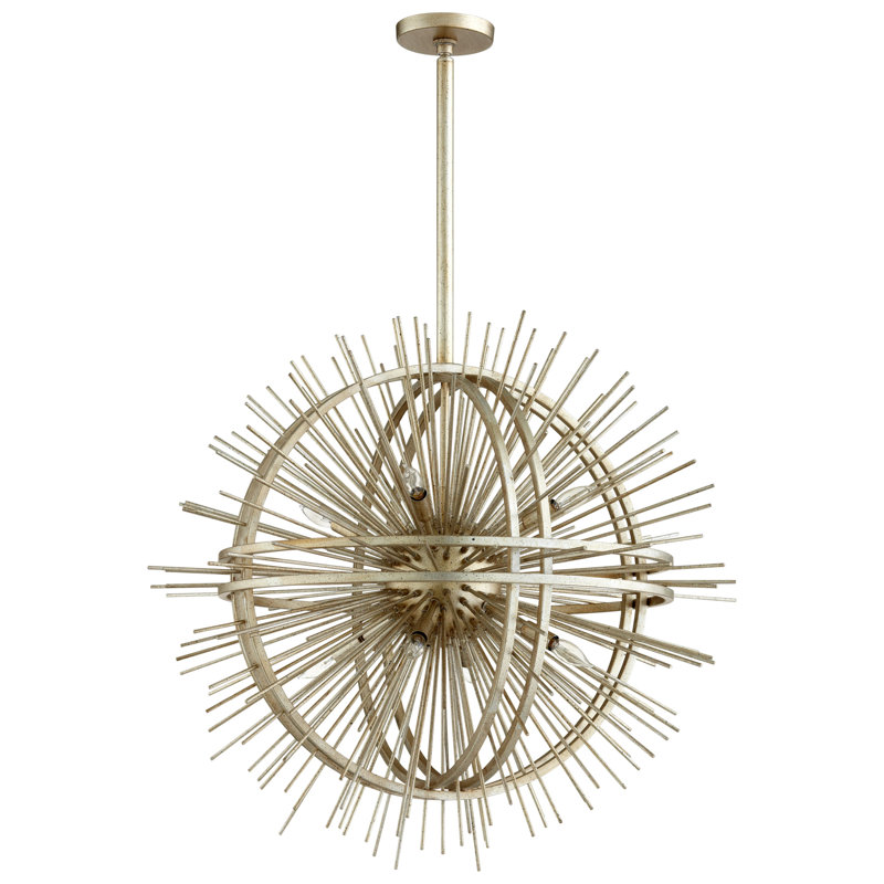Saturn Burst 8 - Light Dimmable Globe Chandelier