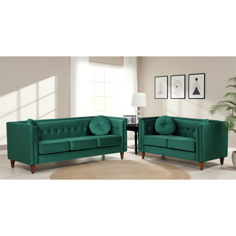 Canapé 2 places Chesterfield, Green Velvet