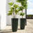 23.75"H Set Of 2 Oversized Eco-Friendly PP And Stone Honeycomb Textured Green Tall Plastic Planter-107079638