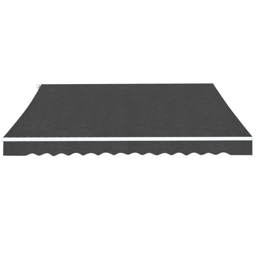 Dakota Fields 350cm W x 250cm D Polyester Anthracite Cover Retractable Patio Awning