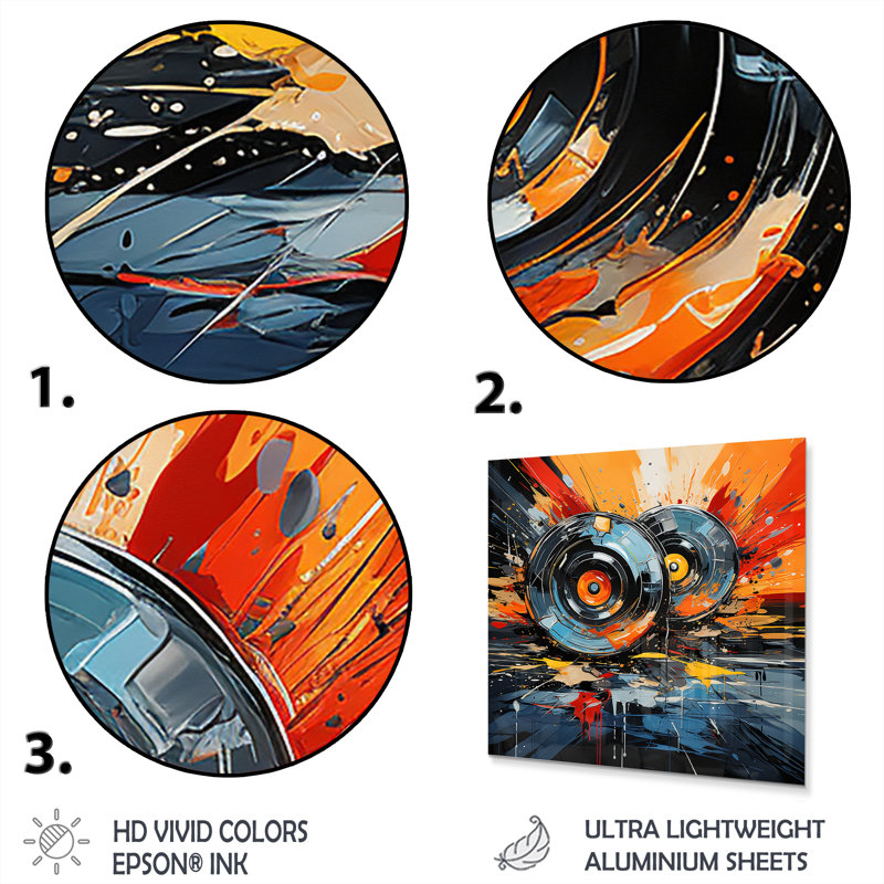 Rétro vinyle musique Serenade II - Disques vinyle, art mural en métal, H 16 po x l 16 po