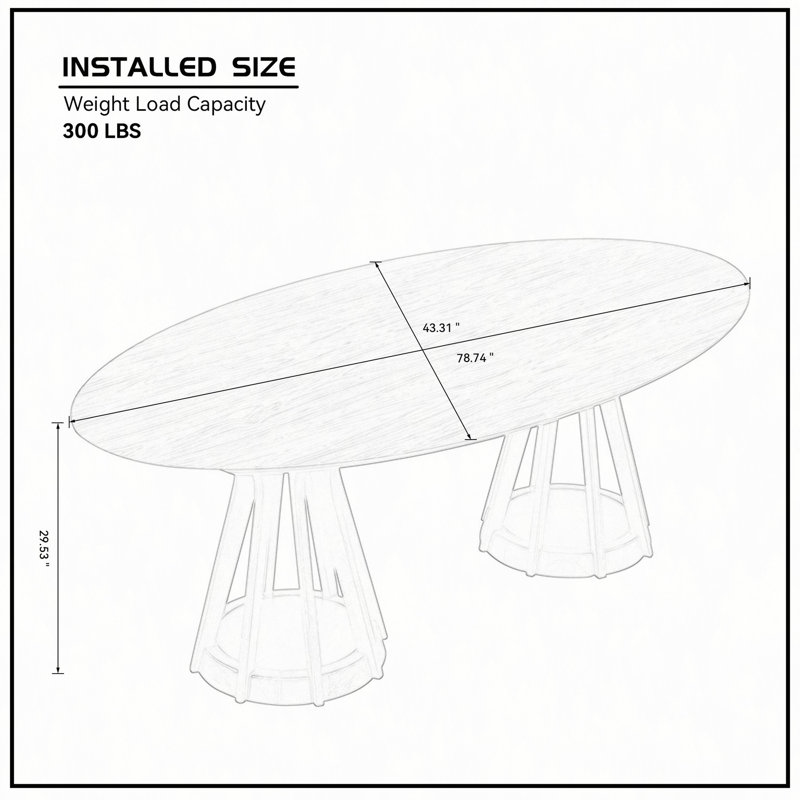 Table de salle à manger moderne en bois Ellipse, Noyer