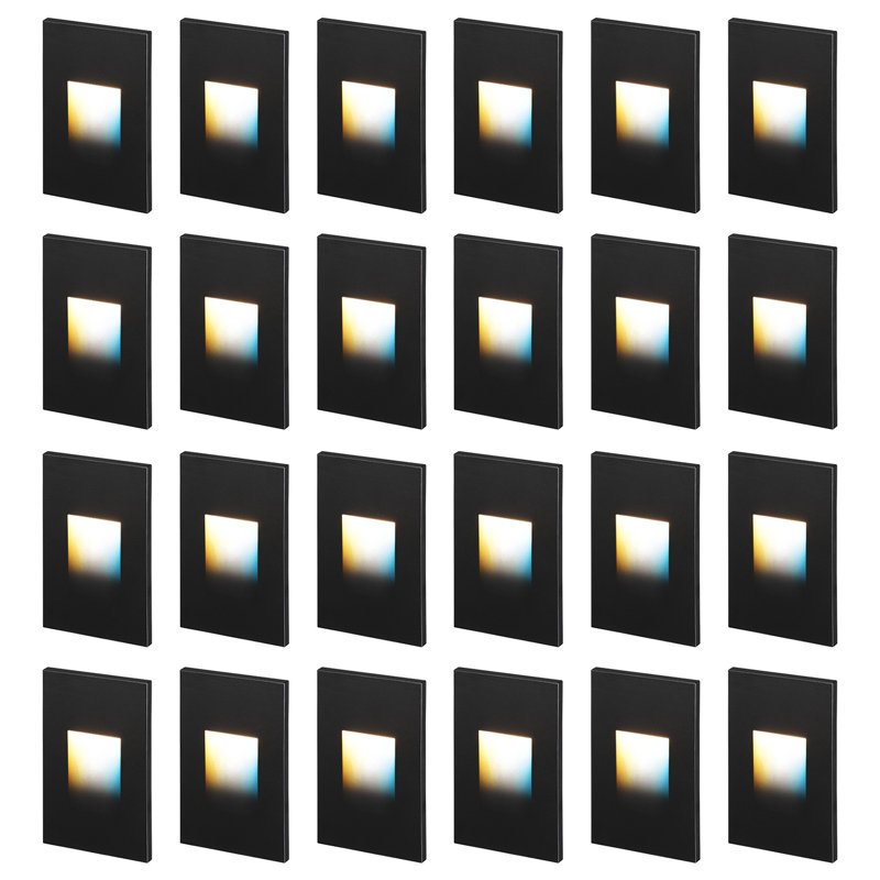 Black LED Step Lights, Dimmable Deck Light for Indoor&Outdoor, 2700K/3000K/3500K/4000K/5000K Selectable