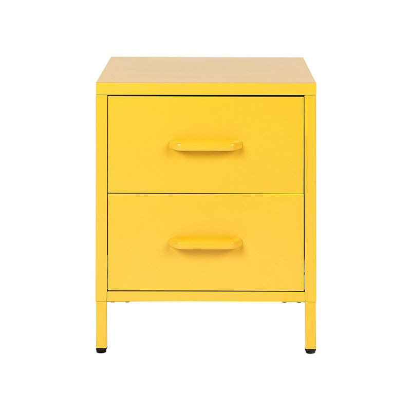 Kymarie 43cm W Steel Bedside Table, Yellow