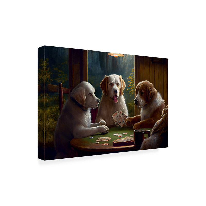 Art sur toile Sasha Dogs III, H 30 po x l 47 po x P 2 po