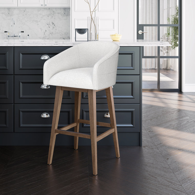 Tabouret pivotant à hauteur réglable en bois et en tonneau Dorreen, Salée, Brun moyen