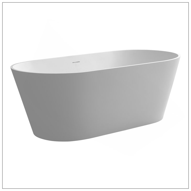 63" Solid Surface Soaking Bathtub