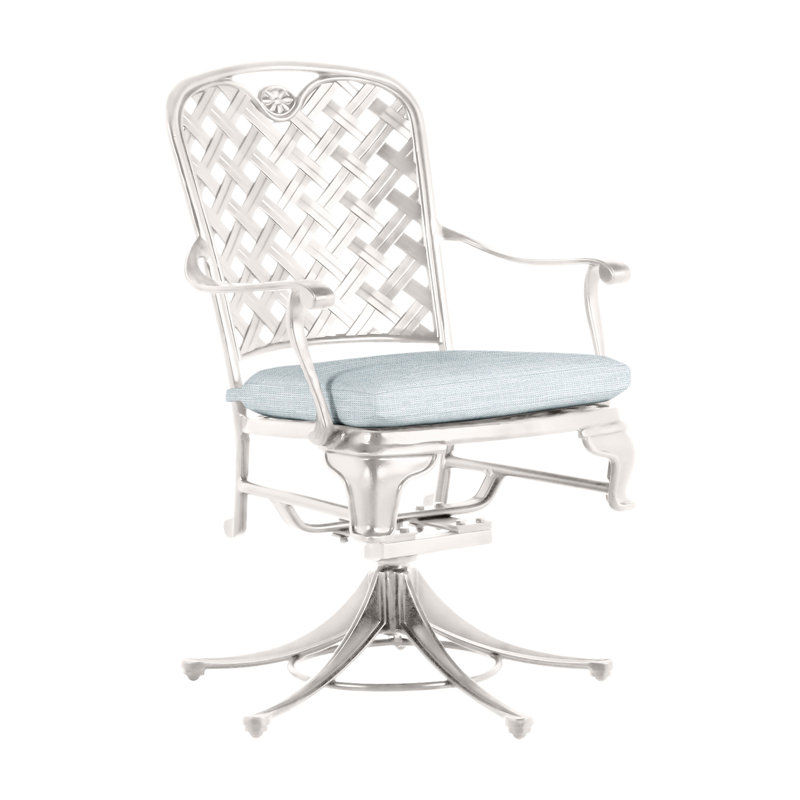 Outdoor Provance Rocking Metal Chair with Cushions, No Welt, Chalk, Bali Pearl