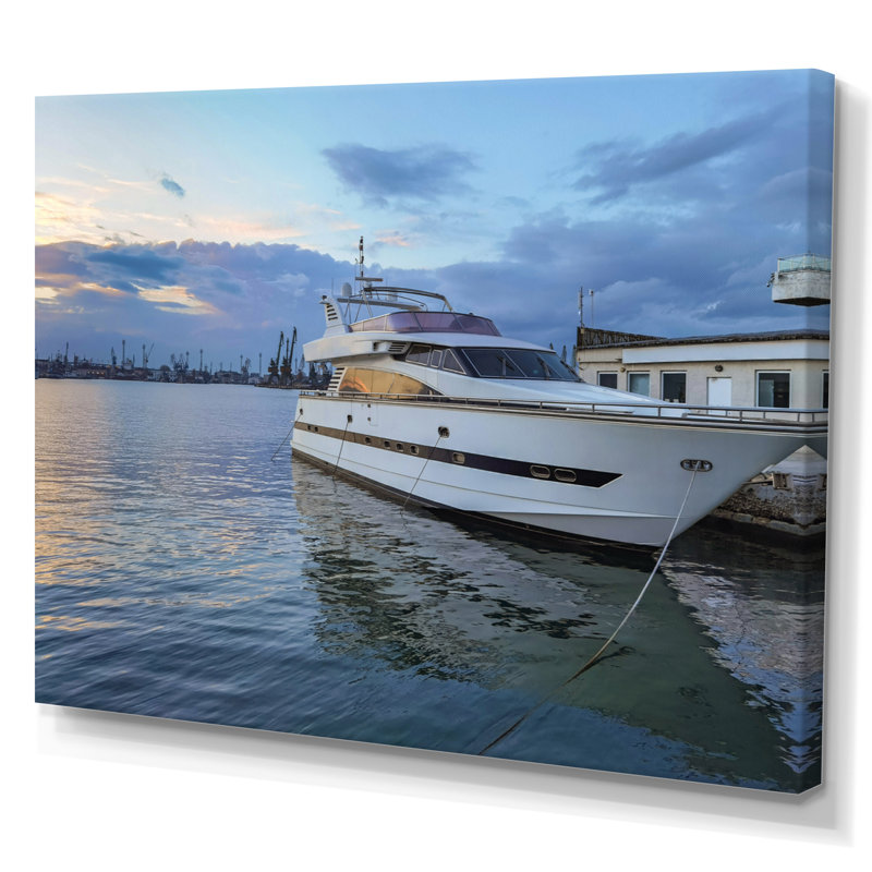 Yacht, bateau, sérénité, photo sur toile, Toile tendue, H 16 po x l 32 po x P 1 po