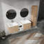Meuble-lavabo de salle de bain avec lavabo et armoire d'appoint - 60 po, modèle et armoire de luxe, contreplaqué de qualité, grand espace de rangement-118731733