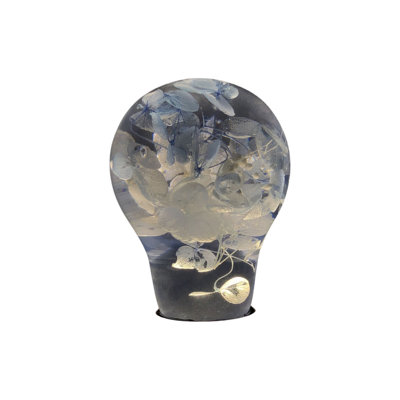 Lampe de table - hortensia bleu pour le salon, décoration de table de chambre à coucher, ampoule