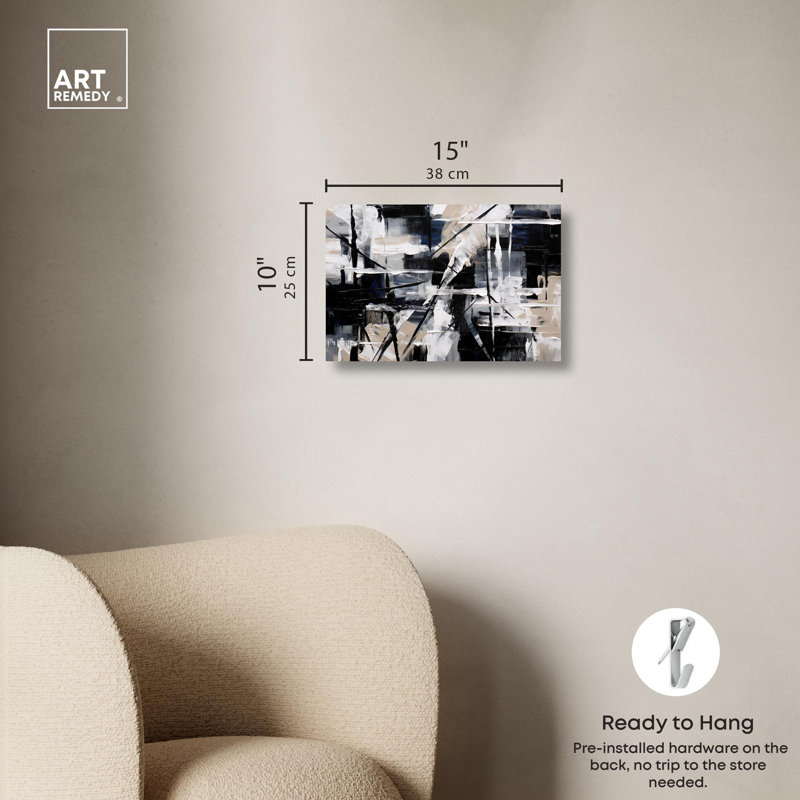 Art mural moderne abstrait sur toile Balada par Art Remedy, Toile tendue, H 10 po x l 15 po