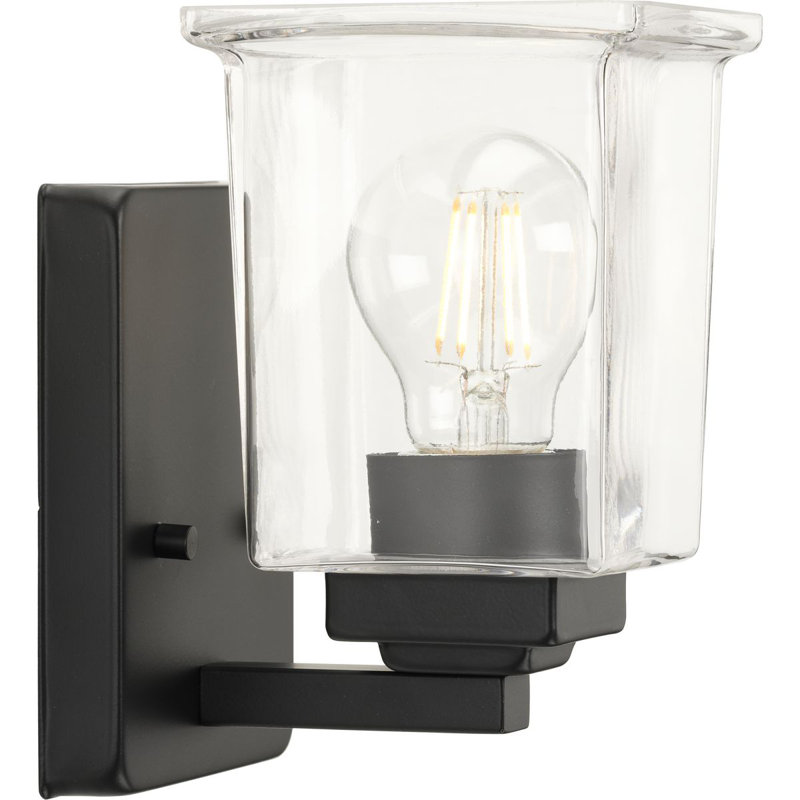 Éclairage de salle de bain à intensité variable 1 lumière Gaenor, Noir mat