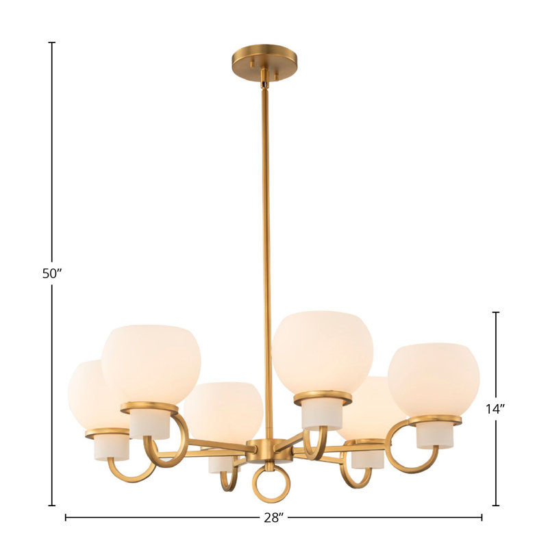 Lustre en laiton Ascher 6 LT Asco Kalco