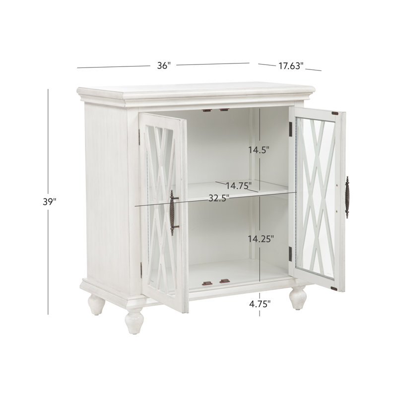 Kelcey 2 Door Cabinet Grey, Off White
