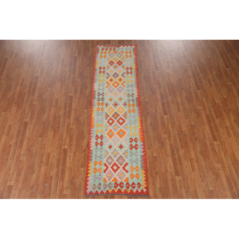 Tapis de marche réversible en laine Kilim 3 x 10