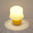 Small And Cute Glass Table Lamp With 3 Tri-color Bulbs
