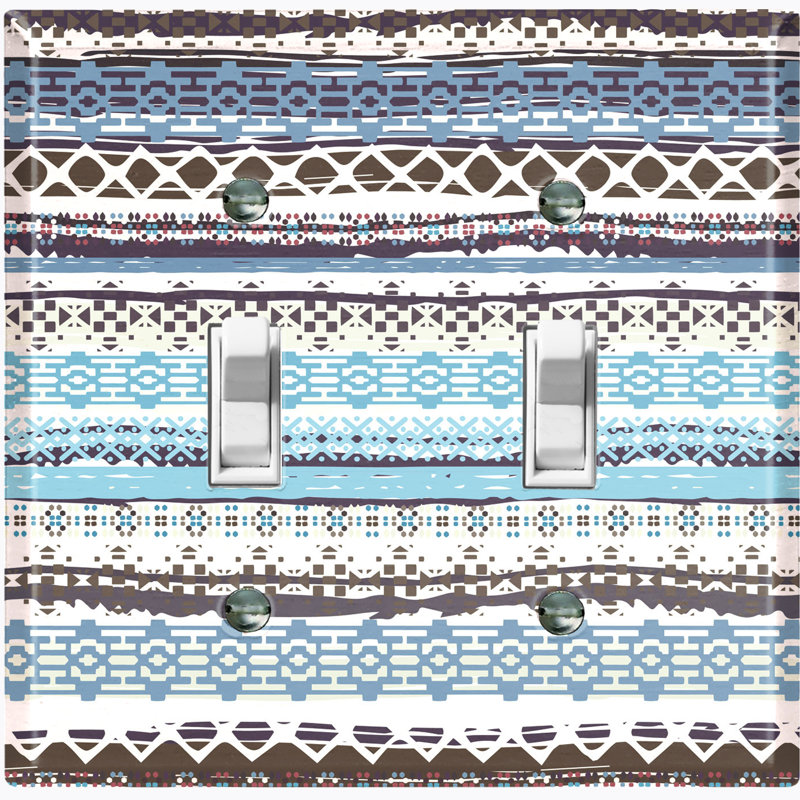 Patterned 2 - Gang Toggle Light Switch Standard Wall Plate