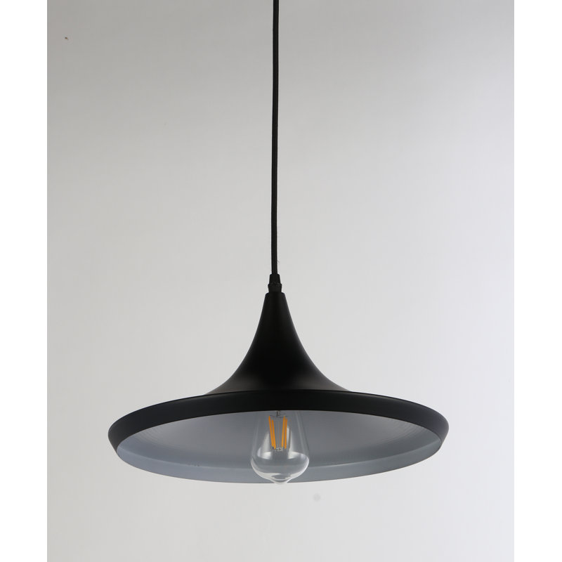 Luminaire suspendu en forme de goutte à 1 lumière Brantner, Noir
