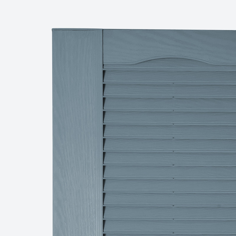 Custom Louvred Shutter with Cathedral Top, 17.75", 56", Colonial Blue