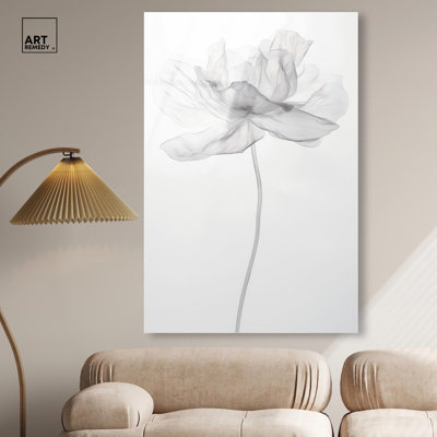 «Fragile Beauty II», art floral élégant en acrylique par Art Remedy, prêt à être accroché