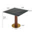 Modern Square Dining Table, 33.5" Sintered Stone Table with Wooden Leg & Gold Base, 2 - Person Kitchen Table for Small Space, 150lbs Weight Capacity(Only the Negotiation Table)