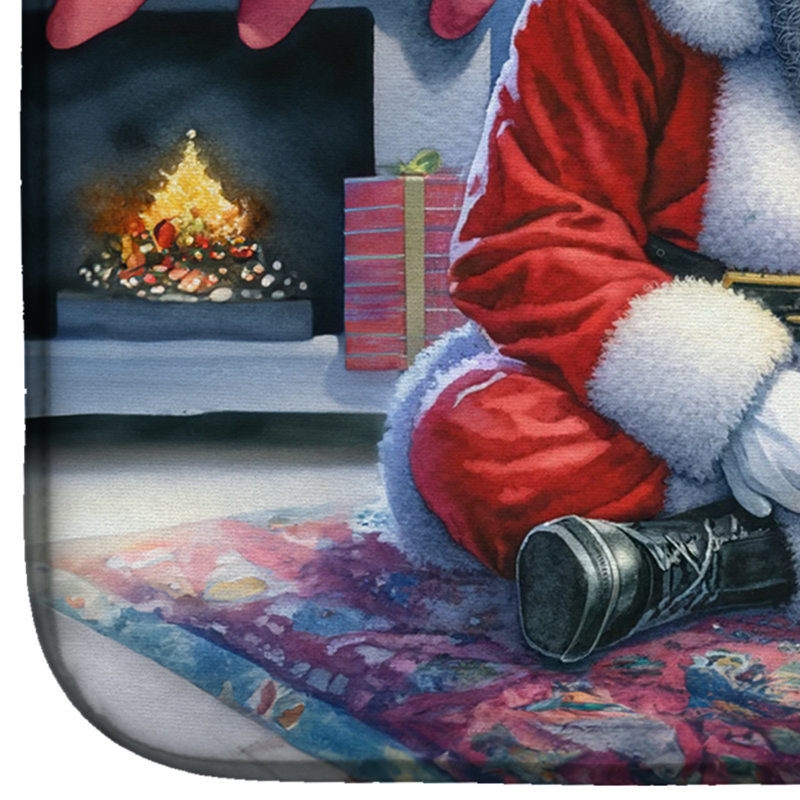 Tapis de séchage Manchester Terrier and Santa Claus