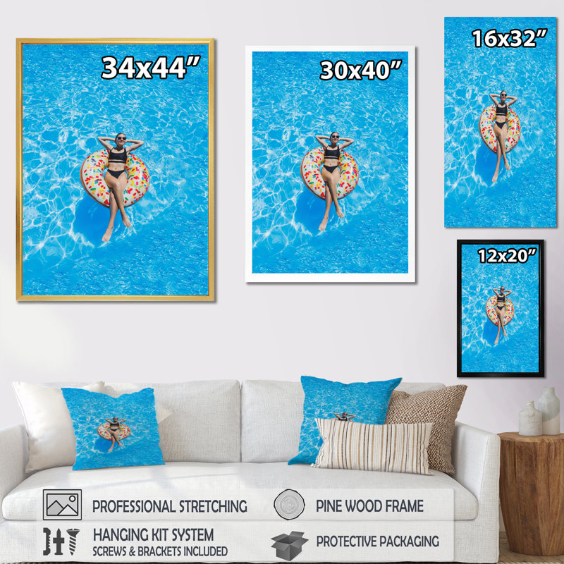 «Natation Relaxation II», reproduction sur toile, H 32 po x l 24 po x P 1 po, Toile tendue