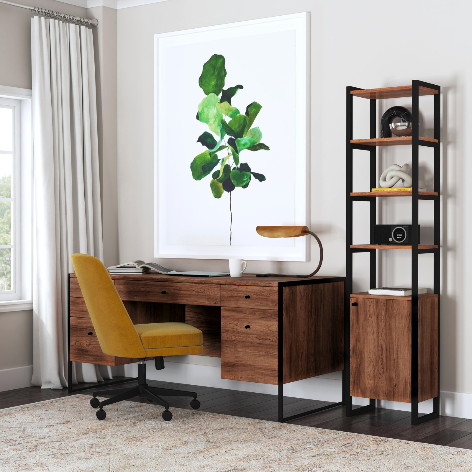 Redford 32" Bookcase, (4 Shelves) 72" H x 17" W x 12" D