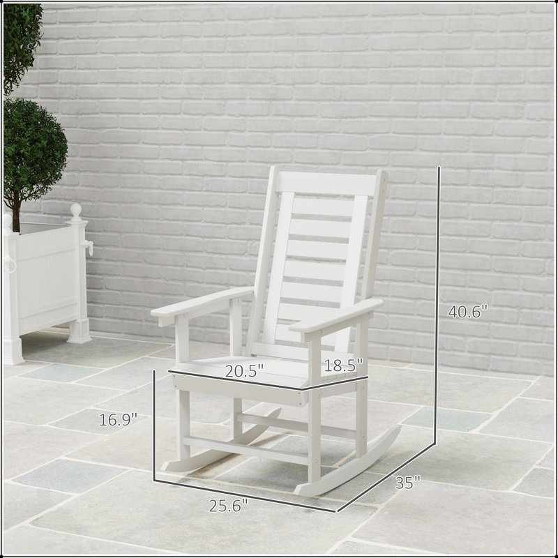 Ensemble de chaises berçantes d'extérieur 2 pièces en PEHD résistant aux intempéries, mouvement berçant en douceur et conception confortable pour la détente