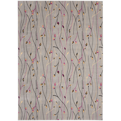 Aratrika Floral Gray Area Rug