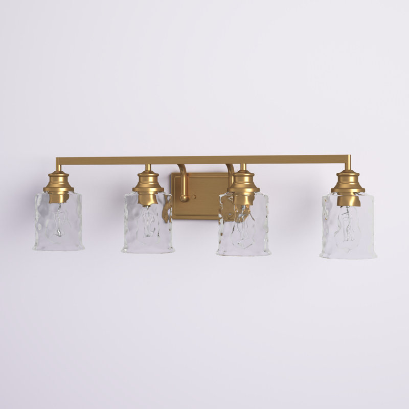 Glenn Dimmable Vanity Light, 4, 9" H x 32" W x 6.5" D, Brushed Gold