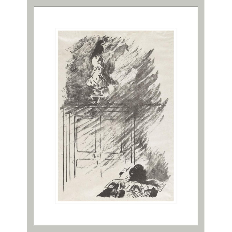 «Le corbeau sur le buste de Pallas» par Stephane Mallarmé, 21,75 po H x 16,61 po L