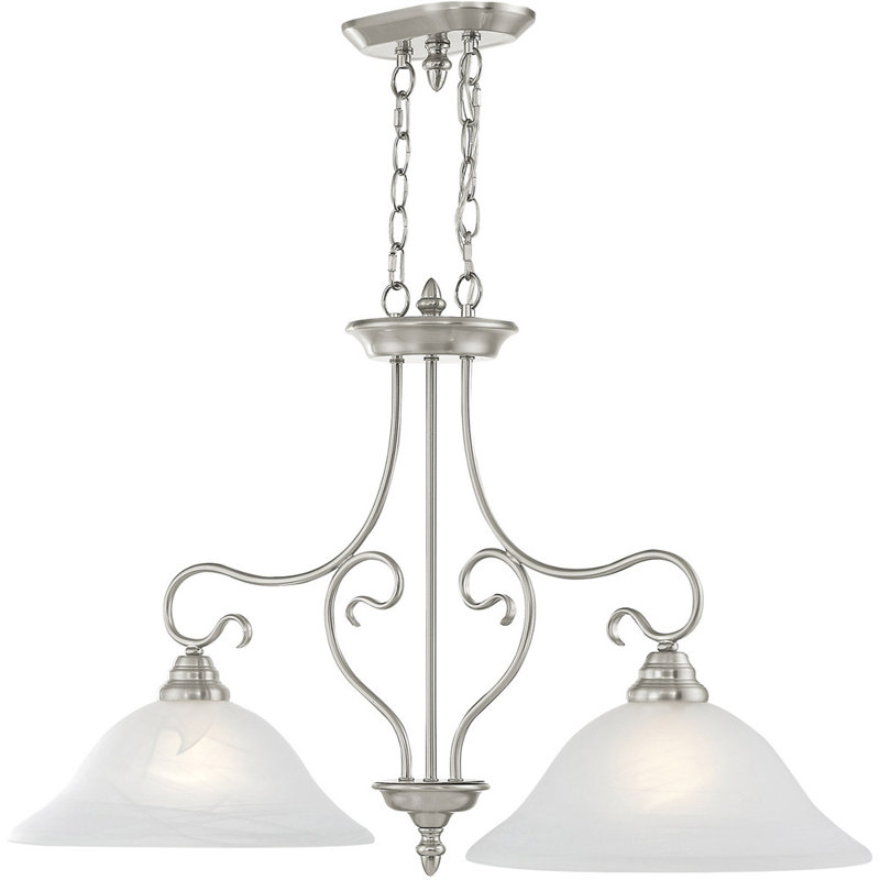 Lustre classique à 2 lumières avec abat-jour Athziri