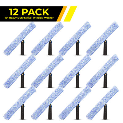 18" Heavy-Duty Swivel Window Washer, 12 Pack