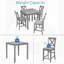 Ensemble de salle à manger 5 pièces à hauteur de comptoir avec table carrée et 4 chaises rembourrées, parfait pour les petits espaces et les cuisines modernes, gris-132537442