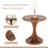 19.7" Round End Table, Wood Small Sofa Chair Side Table for Living Room