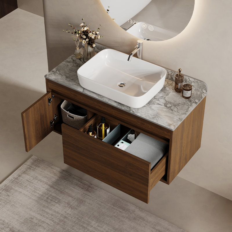 36" Marble Top Bathroom Modern Vanity