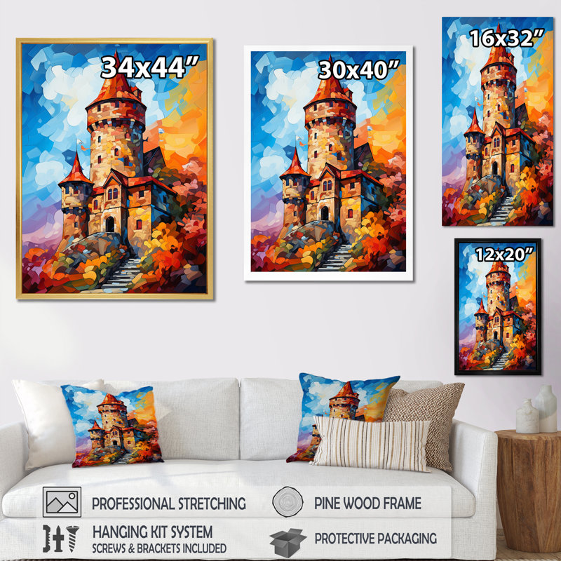 «Beautiful Sunset Over Old», impression sur toile, H 44 po x l 34 po x P 1,5 po, Cadre photo noir