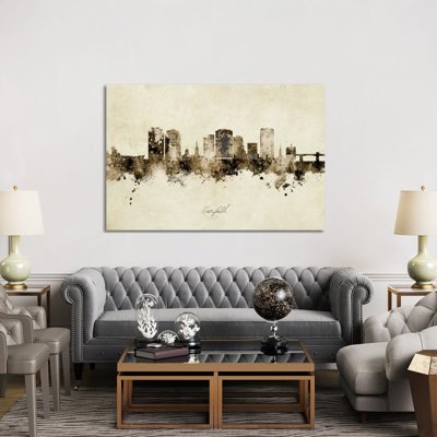 Norfolk Virginia Skyline Vintage by Michael Tompsett - Wrapped Canvas Print