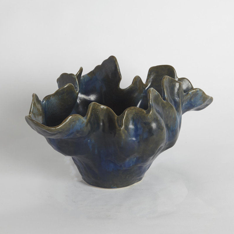 Meteor Decorative Bowl, Blue, Small (6.5'' H x 13'' W x 7.75'' D)
