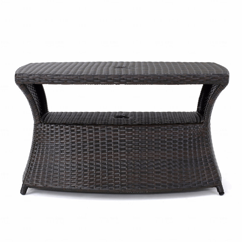 Chaise Lounge Side Table, Brown